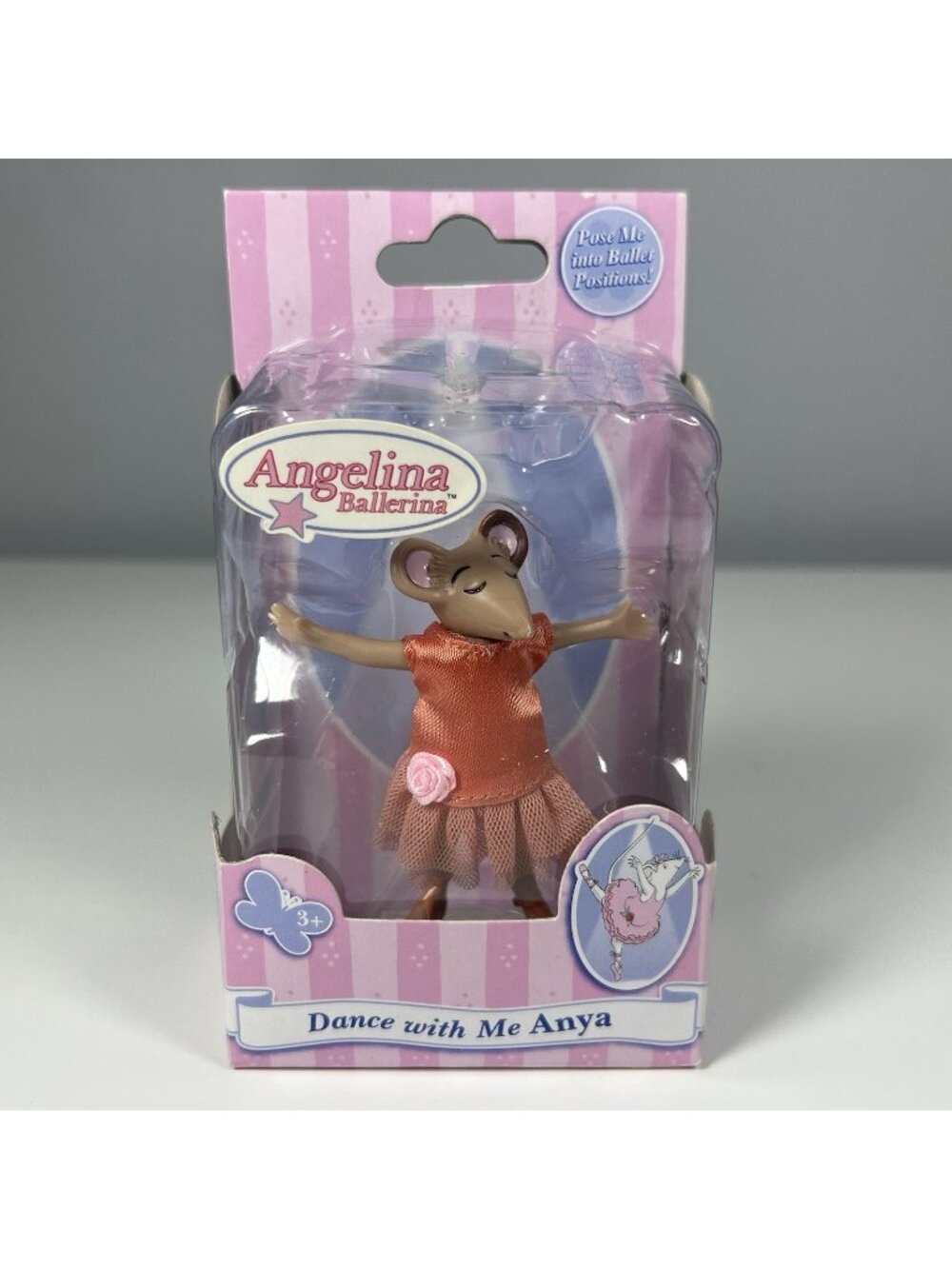 2005 Angelina Ballerina Dance With Me Anya Sababa Toys 3” Figure NIB Rare
